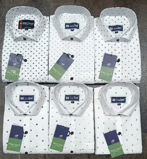 Men's  Laffer White Prints Shirts 30 Piece Set